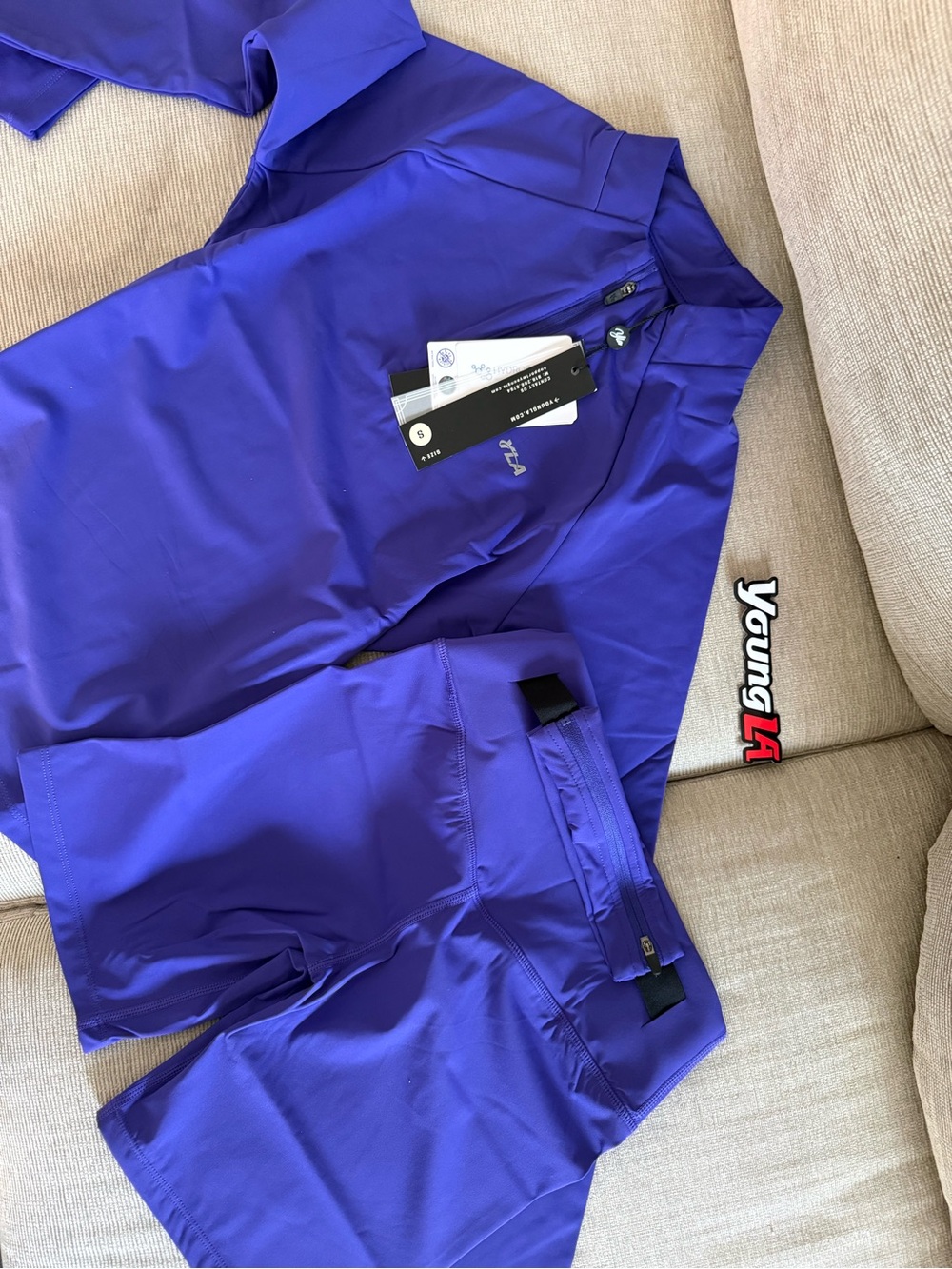 YoungLA Purple Athletic Leggings & Top Set